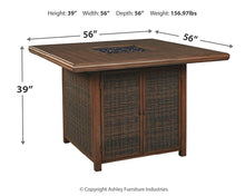 Load image into Gallery viewer, Paradise Trail Square Bar Table w/Fire Pit
