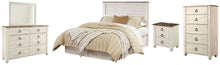 Load image into Gallery viewer, Willowton / Panel Headboard With Mirrored Dresser, Chest And Nightstand
