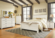 Load image into Gallery viewer, Willowton  Panel Bed With Mirrored Dresser, Chest And Nightstand
