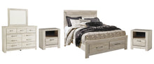 Load image into Gallery viewer, Bellaby  Platform Bed With 2 Storage Drawers With Mirrored Dresser And 2 Nightstands
