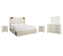 Load image into Gallery viewer, Cambeck  Panel Bed With 2 Storage Drawers With Mirrored Dresser And 2 Nightstands
