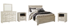 Load image into Gallery viewer, Bellaby  Panel Bed With Mirrored Dresser And 2 Nightstands
