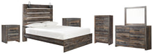 Load image into Gallery viewer, Drystan  Panel Bed With Mirrored Dresser, Chest And 2 Nightstands
