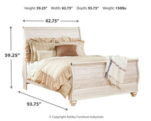 Load image into Gallery viewer, Willowton  Sleigh Bed With Mirrored Dresser
