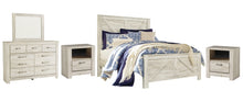 Load image into Gallery viewer, Bellaby  Crossbuck Panel Bed With Mirrored Dresser And 2 Nightstands
