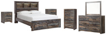 Load image into Gallery viewer, Drystan  Bookcase Bed With 2 Storage Drawers With Mirrored Dresser, Chest And 2 Nightstands
