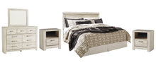 Load image into Gallery viewer, Bellaby  Panel Headboard With Mirrored Dresser And 2 Nightstands
