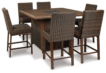 Load image into Gallery viewer, Paradise Trail Outdoor Bar Table and 6 Barstools
