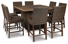 Load image into Gallery viewer, Paradise Trail Outdoor Bar Table and 8 Barstools
