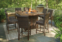 Load image into Gallery viewer, Paradise Trail Outdoor Bar Table and 8 Barstools
