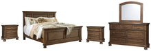 Load image into Gallery viewer, Flynnter  Panel Bed With Mirrored Dresser And 2 Nightstands
