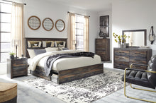 Load image into Gallery viewer, Drystan King Bookcase Bed with 4 Storage Drawers with Mirrored Dresser and 2 Nightstands
