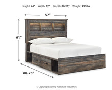 Load image into Gallery viewer, Drystan Full Bookcase Bed with 4 Storage Drawers with Mirrored Dresser
