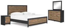 Load image into Gallery viewer, Vertani King Panel Bed with Mirrored Dresser and 2 Nightstands
