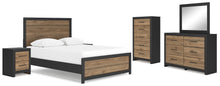 Load image into Gallery viewer, Vertani Queen Panel Bed with Mirrored Dresser, Chest and 2 Nightstands
