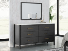 Load image into Gallery viewer, Cadmori Full Upholstered Panel Bed with Mirrored Dresser and 2 Nightstands
