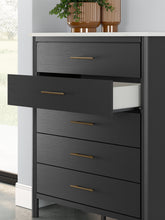 Load image into Gallery viewer, Cadmori Full Upholstered Panel Bed with Mirrored Dresser and Chest
