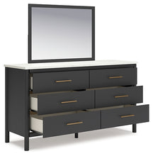 Load image into Gallery viewer, Cadmori Full Upholstered Panel Bed with Mirrored Dresser and Nightstand
