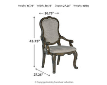 Load image into Gallery viewer, Maylee Dining UPH Arm Chair (2/CN)
