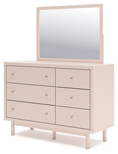 Load image into Gallery viewer, Wistenpine Twin Upholstered Panel Bed with Mirrored Dresser
