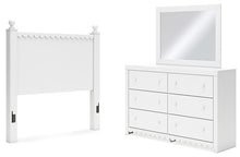 Load image into Gallery viewer, Mollviney Full Panel Headboard with Mirrored Dresser
