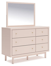 Load image into Gallery viewer, Wistenpine Full Upholstered Panel Headboard with Mirrored Dresser
