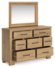 Load image into Gallery viewer, Galliden Queen Panel Bed with Mirrored Dresser
