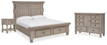 Load image into Gallery viewer, Harrastone California King Panel Bed with Dresser and Nightstand
