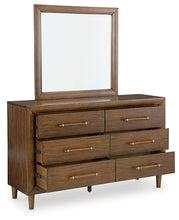 Load image into Gallery viewer, Lyncott King Upholstered Bed with Mirrored Dresser
