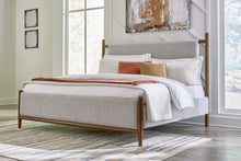 Load image into Gallery viewer, Lyncott California King Upholstered Bed with Mirrored Dresser
