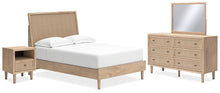 Load image into Gallery viewer, Cielden Full Panel Bed with Mirrored Dresser and Nightstand
