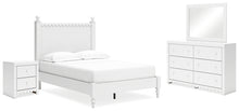 Load image into Gallery viewer, Mollviney Full Panel Bed with Mirrored Dresser and Nightstand
