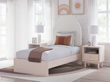 Load image into Gallery viewer, Wistenpine Twin Upholstered Panel Bed with Mirrored Dresser, Chest and Nightstand
