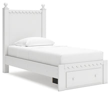 Load image into Gallery viewer, Mollviney Twin Panel Storage Bed with Mirrored Dresser and Nightstand
