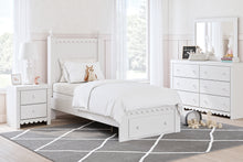 Load image into Gallery viewer, Mollviney Twin Panel Storage Bed with Mirrored Dresser, Chest and 2 Nightstands
