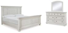 Load image into Gallery viewer, Robbinsdale King Panel Bed with Mirrored Dresser
