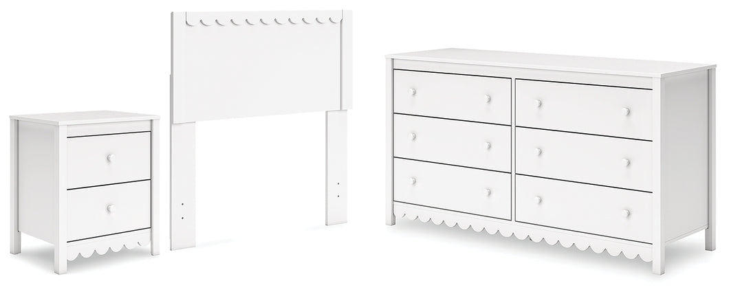 Hallityn Twin Panel Headboard with Dresser and Nightstand