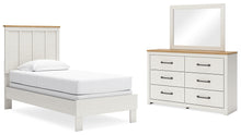 Load image into Gallery viewer, Linnocreek Twin Panel Bed with Mirrored Dresser
