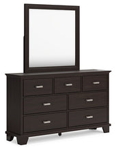 Load image into Gallery viewer, Covetown Twin Panel Bed with Mirrored Dresser and 2 Nightstands
