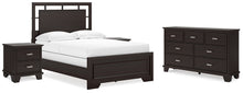 Load image into Gallery viewer, Covetown Full Panel Bed with Dresser and 2 Nightstands
