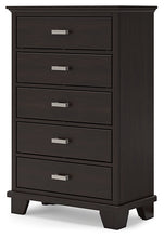 Load image into Gallery viewer, Covetown Full Panel Bed with Mirrored Dresser and Chest
