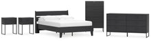 Load image into Gallery viewer, Socalle Full Panel Platform Bed with Dresser, Chest and 2 Nightstands
