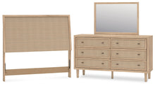 Load image into Gallery viewer, Cielden Full Panel Headboard with Mirrored Dresser
