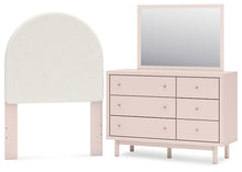 Load image into Gallery viewer, Wistenpine Twin Upholstered Panel Headboard with Mirrored Dresser
