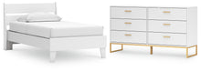 Load image into Gallery viewer, Socalle Twin Panel Platform Bed with Dresser
