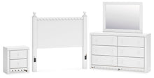 Load image into Gallery viewer, Mollviney Full Panel Headboard with Mirrored Dresser and Nightstand
