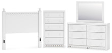 Load image into Gallery viewer, Mollviney Full Panel Headboard with Mirrored Dresser and Chest
