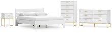 Load image into Gallery viewer, Socalle Queen Panel Platform Bed with Dresser, Chest and Nightstand
