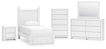 Load image into Gallery viewer, Mollviney Twin Panel Storage Bed with Mirrored Dresser, Chest and Nightstand
