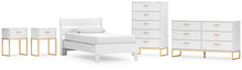 Load image into Gallery viewer, Socalle Twin Panel Platform Bed with Dresser, Chest and 2 Nightstands
